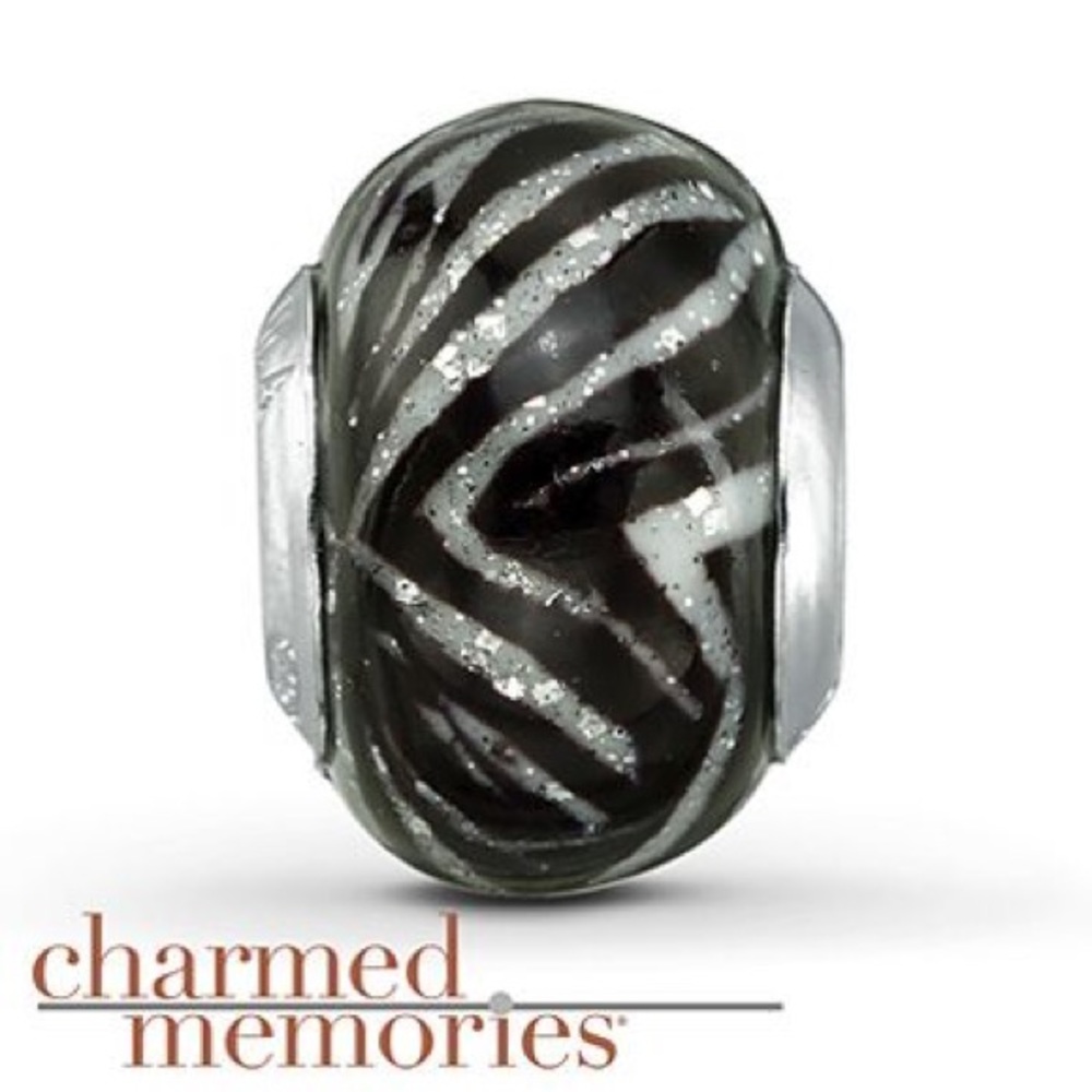 Charmed Memories Zebra Murano Glass Bead